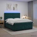 vidaXL Posteľ boxspring s matracom Tmavozelená 140 x 200 cm Zamat