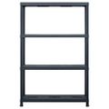 vidaXL Regál s úložnými poličkami čierny 90x40x138 cm plastový 220 kg