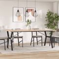 vidaXL Jedálenský stolík v tvare Y 200x100x75 cm borovica a oceľ