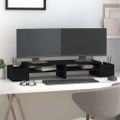 vidaXL Stojan na monitor čierny 100x27,5x15 cm masívna borovica