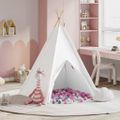 vidaXL Teepee stan Biela 120 x 120 x 150 cm Textil a plast