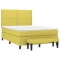 vidaXL Boxspring posteľ s matracom svetlozelená 140x190 cm látka