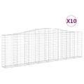 vidaXL Oblúkové gabionové koše 10 ks 400x30x120/140 cm pozink. železo