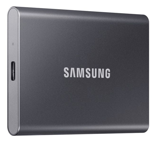 Samsung T7/4TB/SSD/Externý/Sivá/5R SSD disk, externý, 4TB, USB 3.1 Gen2, UASP režim, 256bit AES šifrovanie, kontrola teploty, sivý