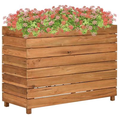 vidaXL Vyvýšený záhon 100x40x72 cm, recyklované tíkové drevo a oceľ