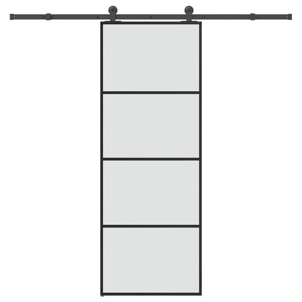 vidaXL Posuvné dvere s kovaním 76x205 cm ESG sklo a hliník