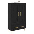 vidaXL Highboard Čierny dub 69,5 x 31 x 115 cm Kompozitné drevo