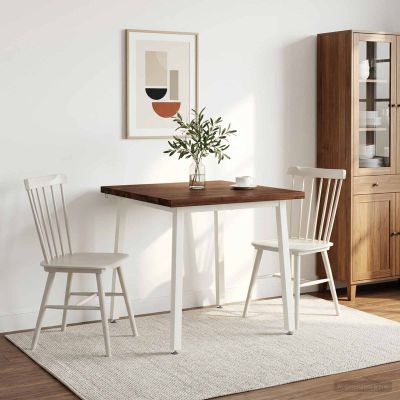 vidaXL 70 x 70 x 75 cm Pevné akáciové drevo Tmavohnedá a biela