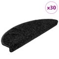 vidaXL Schodové rohože 30 ks 65x21x4 cm čierne polkruhové veľké