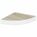 vidaXL Nástenné rohové police 4 ks dub a biele 25x25x3,8 cm MDF