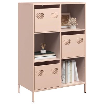vidaXL Vysoká skrinka ružová 68x39x103,5 oceľ