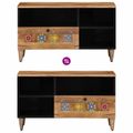 vidaXL TV skrinka Prírodná 80 x 33 x 46 cm Masívne mango drevo