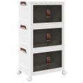 vidaXL stohovateľný úložný box kolesami 3vrstvový 28 L 48,5x29,5x86 cm