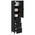 vidaXL Highboard Čierny dub 34,5 x 34 x 180 cm Kompozitné drevo