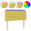 vidaXL Čelo postele s LED zelené 100x5x78/88 cm látka