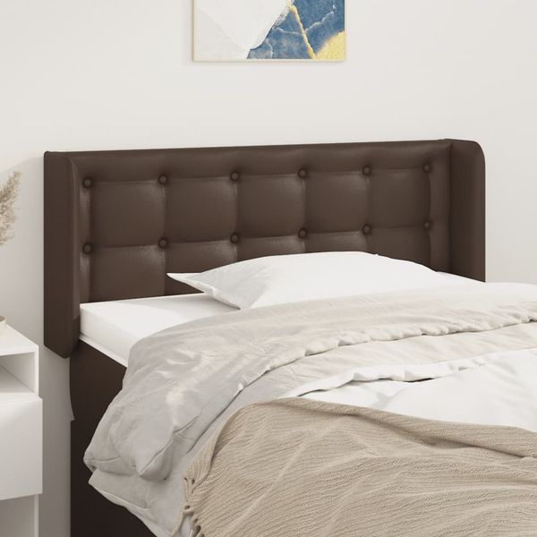 vidaXL Čelo postele so záhybmi hnedé 103x16x78/88 cm umelá koža