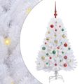 vidaXL Umelý Sklápací Vianočný Stromček Biela 120 cm PVC a oceľ