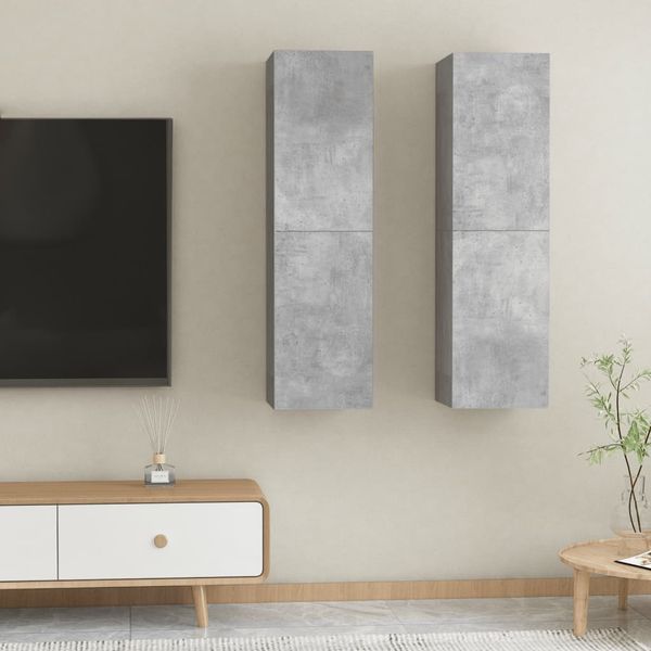 vidaXL TV skrinky 2 ks, betónovo sivé 30,5x30x110 cm, kompozitné drevo
