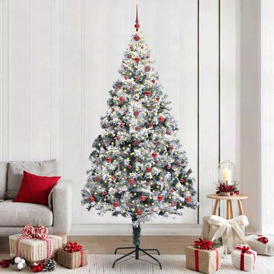 vidaXL Umelý vianočný stromček Biela 240 cm PVC a Oceľ a Plast