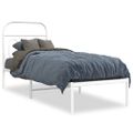 vidaXL Kovový rám postele bez matraca s čelom biely 75x190cm