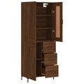 vidaXL Vysoká skrinka hnedý dub 69,5x34x180 cm spracované drevo