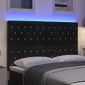 vidaXL LED hlavová doska s LED pásikmi Čierny 160 cm Zamat
