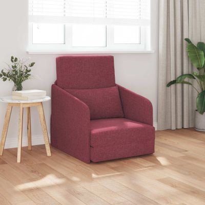 vidaXL Rozkladacia posteľ Víno červené 65 x 80 x 83 cm látka