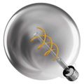 LED žárovka DECO SMOKED G125 / E27 / 4,5 W (19 W) / 180 lm / flame