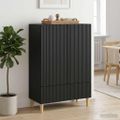 vidaXL Servírovacia skriňa Čierna 66 x 34,5 x 95 cm Kompozitné drevo