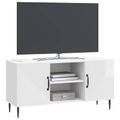 vidaXL TV skrinka Biela s vysokým leskom 102 x 34,5 x 50 cm