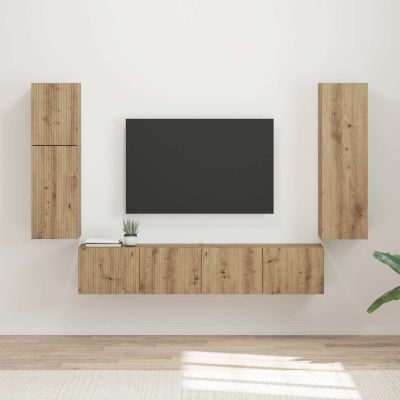 vidaXL Zostava TV skriniek 4 pcs Remeselný dub Kompozitné drevo