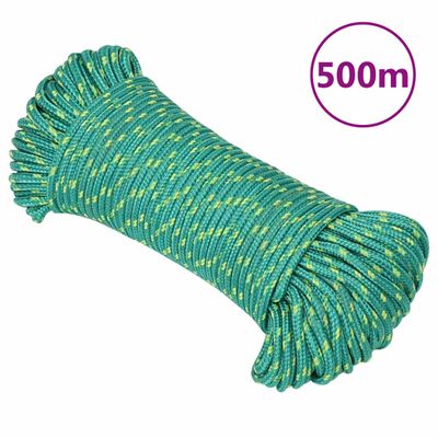vidaXL Lodné lano zelené 4 mm 500 m polypropylén