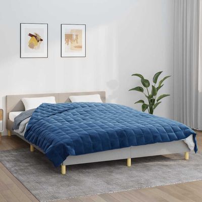 vidaXL Záťažová prikrývka modrá 200x225 cm 9 kg látka