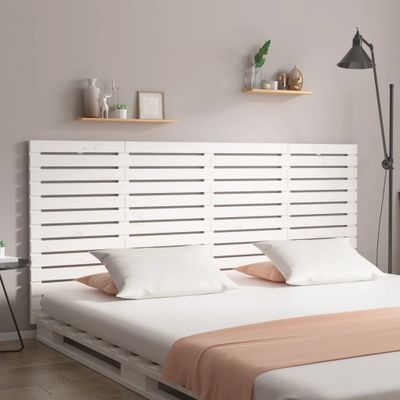 vidaXL Nástenné čelo postele biele 206x3x91,5 cm masívna borovica