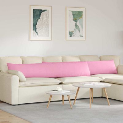 vidaXL Vankúše na pohovku 2 pcs Ružová 200 x 40 cm látka