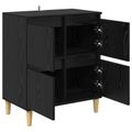 vidaXL Servírovacia skriňa Čierny dub 60 x 35 x 70 cm Kompozitné drevo