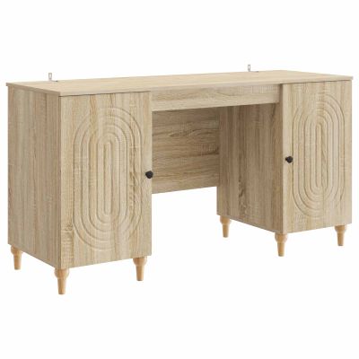 vidaXL Stôl s poličkou Sonoma 142,5 x 50 x 75 cm Kompozitné drevo