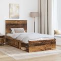 vidaXL Rám postele Staré drevo 100 x 200 cm Masívne borovicové drevo