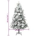 vidaXL Osvetlený vianočný stromček, zasnežený, šišky 195 cm, PVC a PE