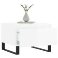 vidaXL Konferenčné stolíky 2 ks lesklé biele 50x46x35 cm cm kom. drevo