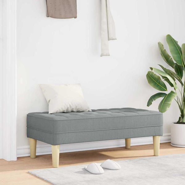 vidaXL lavička s vankúšom Svetlosivá 113 x 57 x 39 cm látka