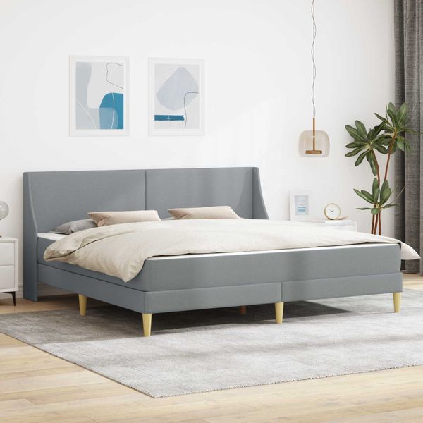 vidaXL Rám postele s matracom Svetlosivá 180 x 200 cm látka