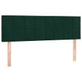 vidaXL Posteľný rám boxsping matrac a LED tmavozelený 140x190 cm zamat