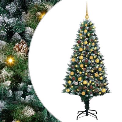 vidaXL Umelý vianočný stromček Zelená 180 cm PVC a Oceľ a Plast