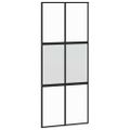 vidaXL Posuvné dvere s kovaním čierne 90x205 cm tvrdené sklo