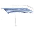 vidaXL Voľne stojaca ručne zaťahovacia markíza 400x300 cm, modro biela