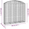 vidaXL Oblúkový gabionový kôš 200x50x180/200 cm pozinkované železo