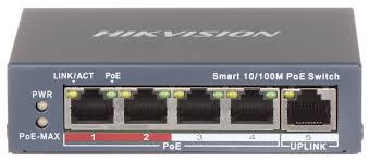 Hikvision Smart switch 4x 100TX PoE + 1x 100TX uplink, 60W, Super PoE