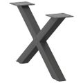 vidaXL Nohy konferenčného stolíka v tvare X, 2 ks, antracitové, 60 x (30-31) cm, oceľ