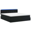 vidaXL Ottoman posteľ s matracom a LED Čierna 140 x 200 cm Zamat